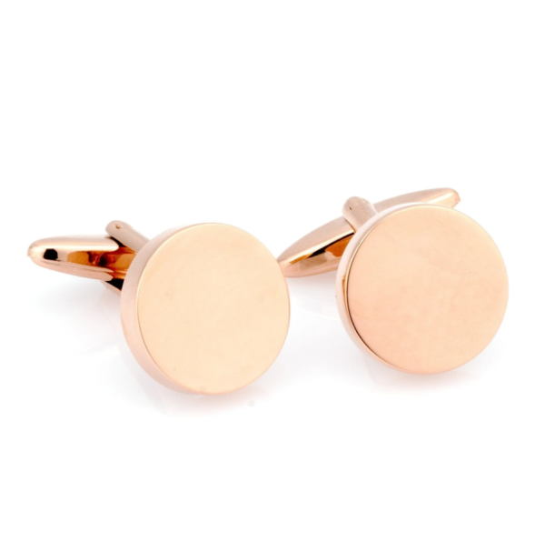 Rose Gold Round Cufflinks The Cufflink Club