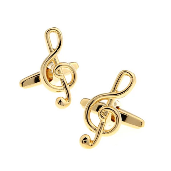 Gold Musical Clef Cufflinks | The Cufflink Club | Adelaide