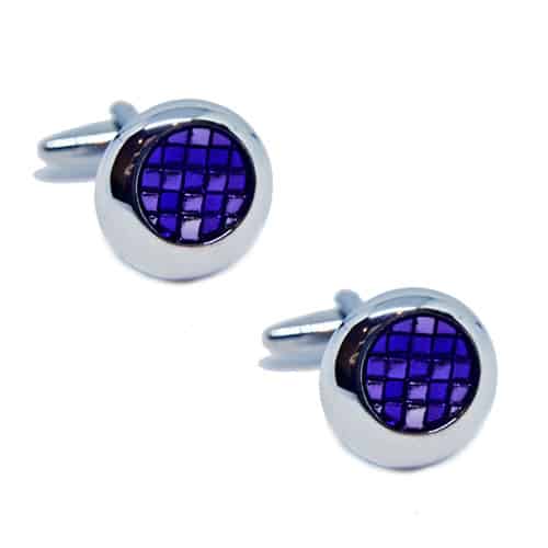 Round Off Center Purple Cufflinks