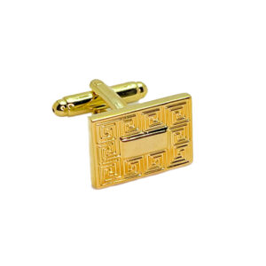 Gold Rectangle Pattern Cufflinks The Cufflink Club